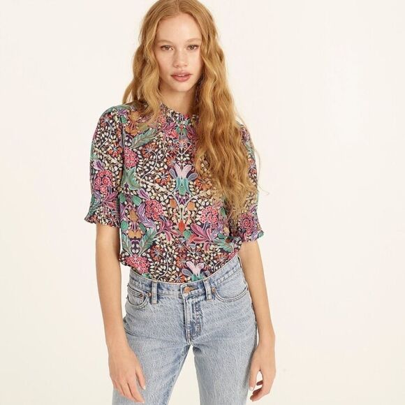 J. Crew Puff-sleeve top in Liberty Elm House Floral XXS - Picture 1 of 11